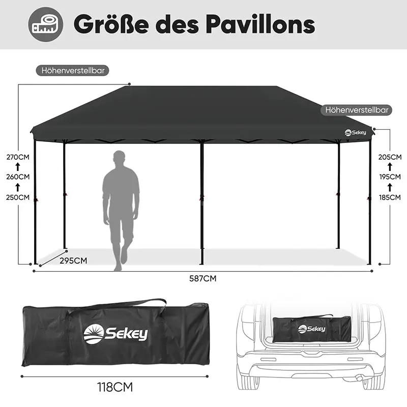 Sekey 300 x 600 cm Faltpavillon mit 6 Sandsack Sekey