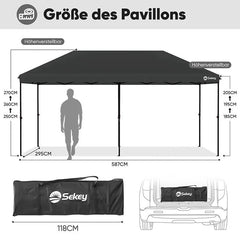 Sekey 300 x 600 cm Faltpavillon mit 6 Sandsack Sekey