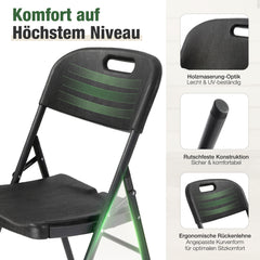 Sekey Klappstuhl Holzmaserung – Klappbare Gartenstühle für Balkon, Terrasse & Garten (2er, 4er & 6er Sets)