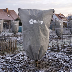 Sekey Winterschutzhauben für Pflanzen mit Reißverschluss & Zugband – Frostschutz aus 80 g/m² Vlies, 5 Größen, Beige, Grau & Weiß, 3er-Set