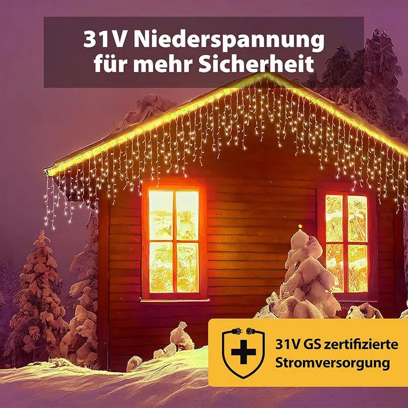 Salcar 5m /10m /15m LED Eisregen Lichterkette, 200 / 400 /608 LEDs, mit Fernbedienung Sekey