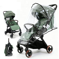 Sekey BW732 Reise-Kinderwagen Ultraleicht & Einhand-klappbar | 3-fach verstellbare Rückenlehne, 4-Rad-Federung, Regenschutz, 5-Punkt-Gurt, Handgepäckgeeignet