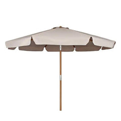Sekey 300 cm Holz Sonnenschirm mit Volant, Sonnenschutz UV50+ Sekey