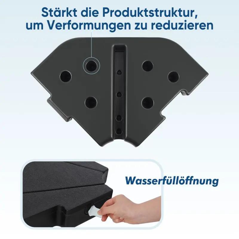 Sekey 4-teilig Schirmgewicht für Ampelschirm, befüllbar bis 78 kg Sekey