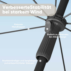 Sekey 180 cm Strandschirm mit Schutzhülle und Bodenhülse, Sonnenschutz UV50+