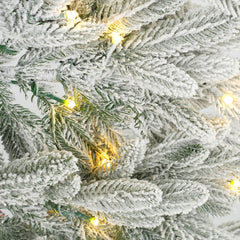Salcar Halb-Weihnachtsbaum mit LED & Schnee 180/210 cm – Künstlicher Christbaum aus 100 % PE
