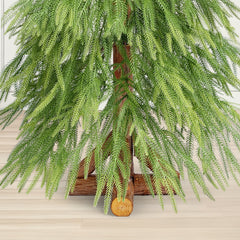 Salcar Künstlicher Weihnachtsbaum mit Holzständer – 100 % PE, zartgrün & naturgetreu – 120 cm / 150 cm, pflegeleicht & stabil