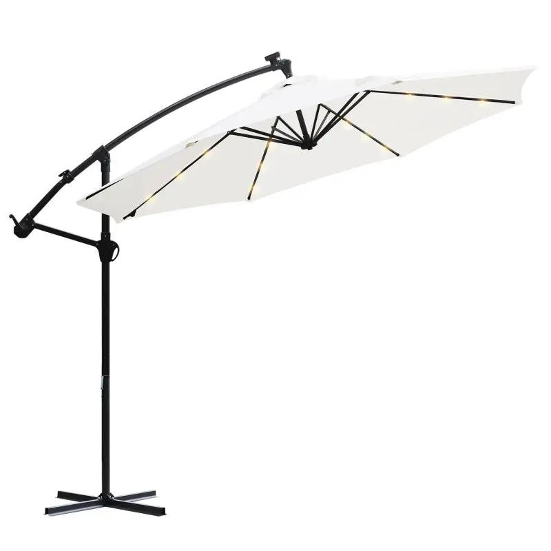 Sekey 300 cm Ampelschirm mit LED Solar Beleuchtung, Sonnenschutz UV50+ Sekey