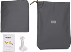 Sekey Sonnensegel Wasserdicht 3x4 m Rechteckig – PES Polyester 160 g/m², 95% UV-Schutz (UPF 50+), wetterfest & reißfest, mit Ösen & Befestigungsseilen für Balkon, Garten & Terrasse (Anthrazit)