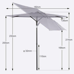 Sekey 180 x 130 cm Balkonschirm Rechteckig, Sonnenschutz UV50+