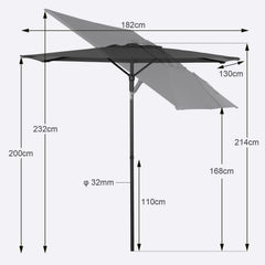 Sekey 180 x 130 cm Balkonschirm Rechteckig, Sonnenschutz UV50+