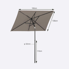 Sekey 180 x 130 cm Balkonschirm Rechteckig, Sonnenschutz UV50+