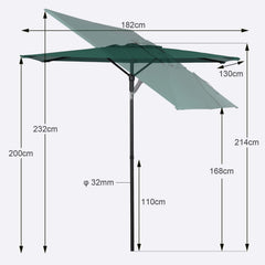 Sekey 180 x 130 cm Balkonschirm Rechteckig, Sonnenschutz UV50+