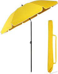 Sekey Sonnenschirm Ø180 cm mit UPF50+ – windstabiler Strand- & Balkonschirm mit Neigefunktion, wasserdicht, inkl. Schutzhülle, GRS-recycelter Bezug