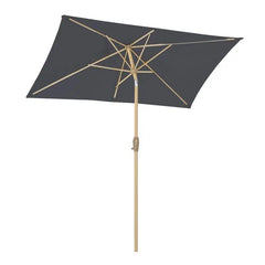 Sekey 210 x 140 cm Alu Sonnenschirm mit Kurbel, Sonnenschutz UV50+, aus Holz-Metall Sekey