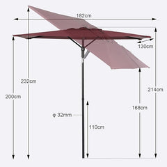 Sekey 180 x 130 cm Balkonschirm Rechteckig, Sonnenschutz UV50+