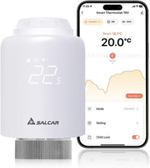 Salcar Smartes Heizkörperthermostat WLAN TRV603 – ohne Gateway, programmierbar, kompatibel mit Alexa & Google Assistant, Tuya Smart