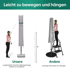 Sekey 190 x 30/50 cm Schutzhülle für 350 cm Sonnenschirm, aus Polyester-Gewebe Sekey