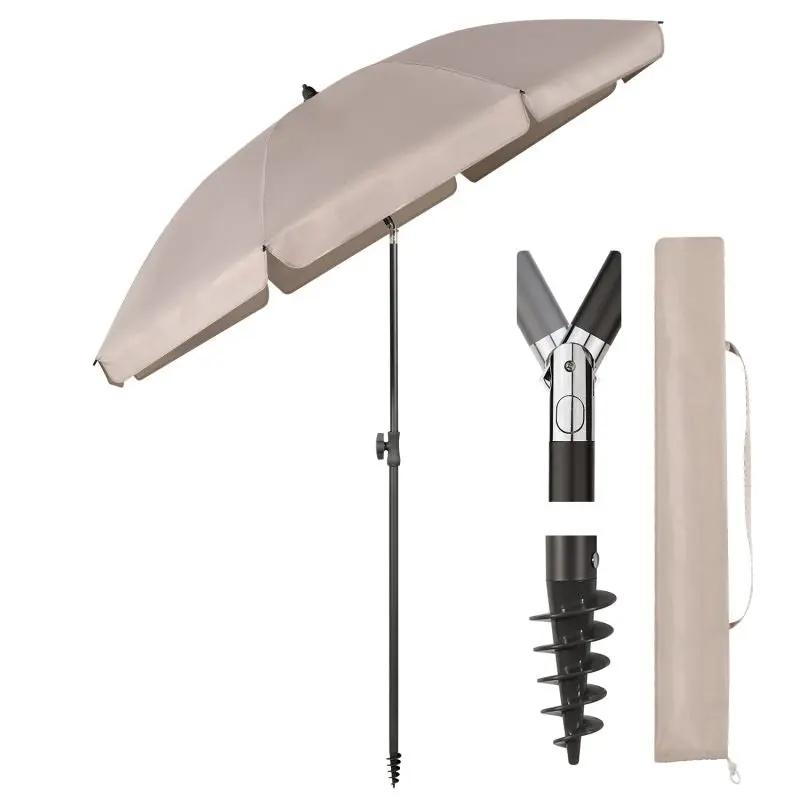 Sekey 180 cm Strandschirm mit Schutzhülle und Bodenhülse, Sonnenschutz UV50+ Sekey