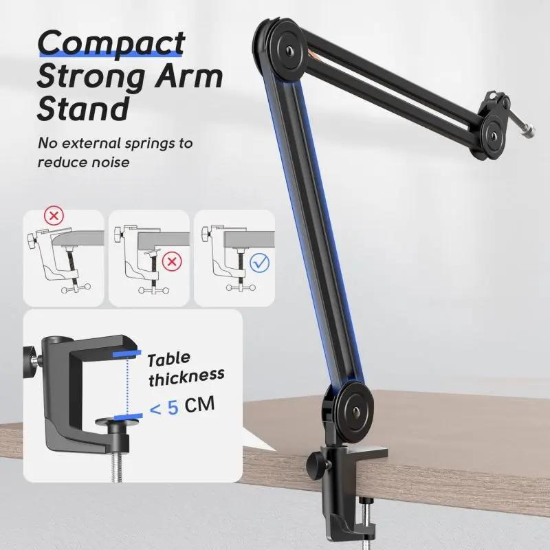 Fifine 2 kg Mikrofon Arm mit Mikrofonclip, 3/8" bis 5/8" Adapter, BM63 Sekey