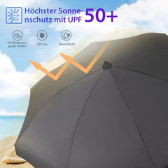 Sekey 160 cm Strandschirm mit Schutzhülle und Bodenhülse, Sonnenschutz UV50+ Sekey