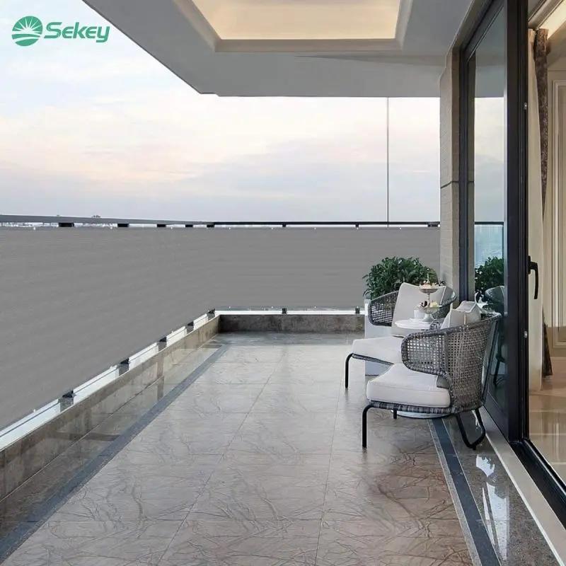 Sekey Balkon Sichtschutz aus 220 g/m² HDPE, Hellgrau Sekey
