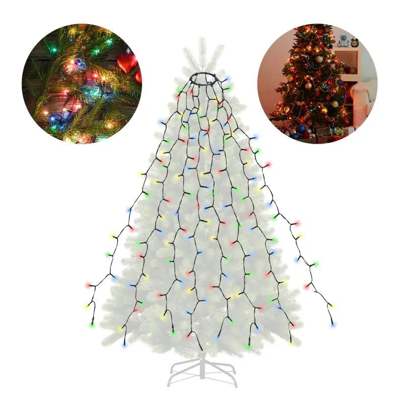 Salcar 2 m LED Lichterkette für Weihnachtsbaum, mit 8 Strängen, 280 LEDs, 31V GS-zertifizierte Stromversorgung Salcar