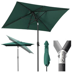 Sekey 210 x 140 cm Alu Sonnenschirm mit Kurbel, Sonnenschutz UV50+ Sekey