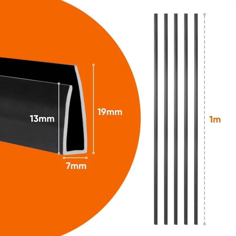 Sekey 5x1m PVC Abschlussleiste für PVC Sichtschutzmatte Sekey