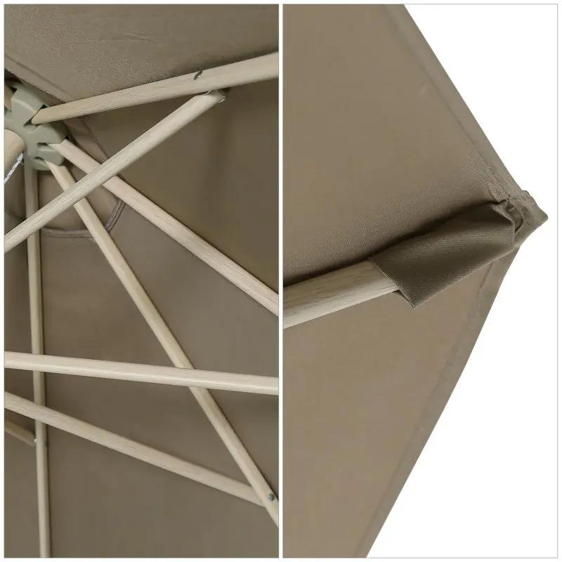 Sekey 300 cm Sonnenschirm mit Kurbel, Sonnenschutz UV50+, aus Holz-Metall Sekey