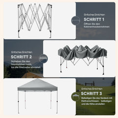 Sunula Pavillon 3x3m Wasserdicht & Stabil – Faltpavillon mit Verdickten Rohren, UV-Schutz & Tragetasche, für Garten, Camping & Veranstaltungen Sunula