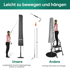 Sekey 190 x 30/50 cm Schutzhülle für 350 cm Sonnenschirm, aus Polyester-Gewebe Sekey