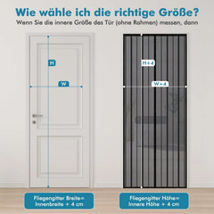 Sekey Magnet Fliegengitter Tür aus Polyester, mit Bändern, Schwarz Sekey