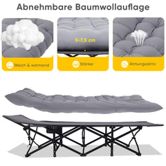 Sekey XXL Feldbett Klappbar 190×71×35 cm überbreit | Stahlrahmen bis 200 kg | 1200D Oxford | Inkl. abnehmbarer Matratze & Seitentasche Ideal für Camping & Gäste