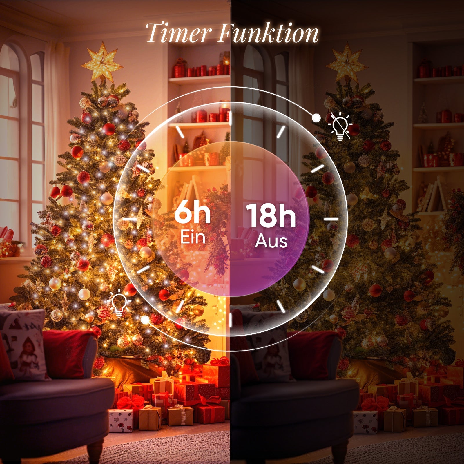 Salcar LED Lichterkette Außen, Warmweiß & Kaltweiß, 14 Modi, Timer & Memory, IP44 Wasserdicht, Weihnachtsbeleuchtung für Garten, Balkon, Party, Hochzeit Salcar