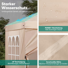 Sekey 3x3 m Faltpavillon mit 4 Seitenteilen