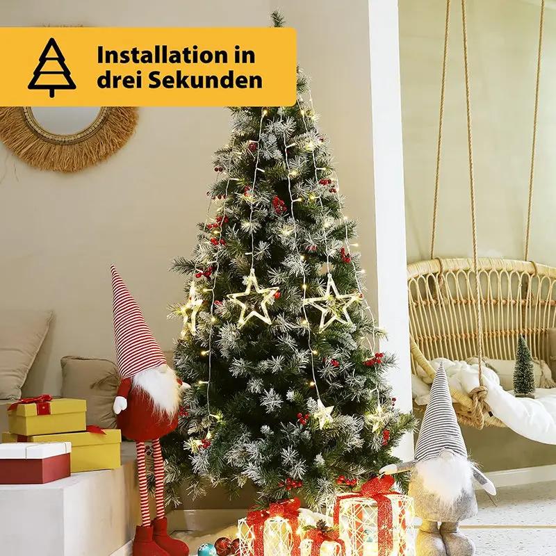 Salcar 2 m LED Lichterkette mit Ring Sterne für Weihnachtsbaum, 188 LEDs, mit Fernbedienung Sekey