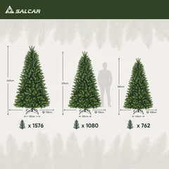Salcar 180/210/240cm Künstlicher Weihnachtsbaum, Nordmanntanne, mit 762/1080/1576 PE Spitzen Salcar