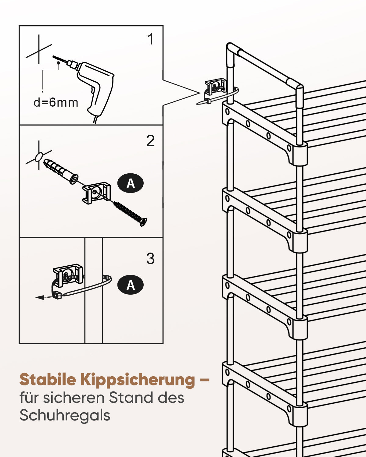 Sekey 6-stöckiges Schuhregal aus Metall – Großes Fassungsvermögen & platzsparende Aufbewahrung für alle Schuharten SEKEYMALL