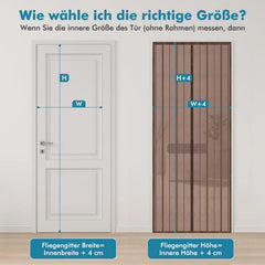 Sekey Magnet Fliegengitter Tür aus Polyester, mit Bändern, Braun Sekey