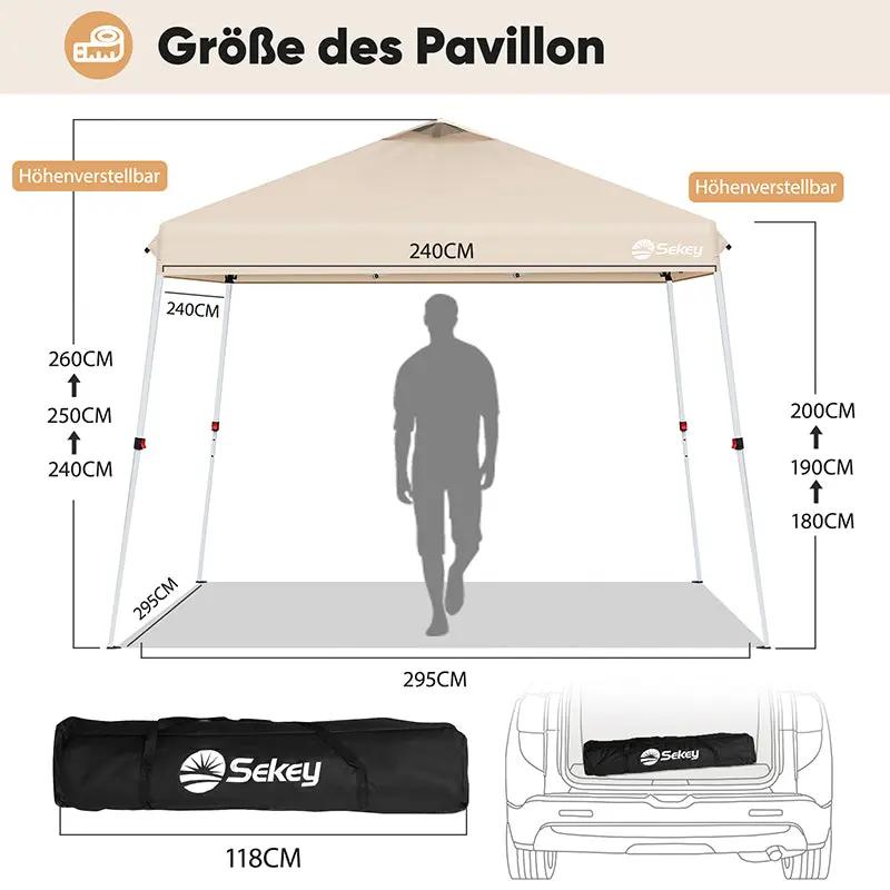 Sekey  300 x 300 cm Faltpavillon Mit Belüftetes Dach Sekey