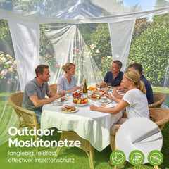 Sekey Moskitonetz Pavillon 3,5×2,5×2,5 m – Großes Fliegennetz für Pergola & Terrasse, Stabiler Mückenschutz Garten Outdoor mit Zubehör