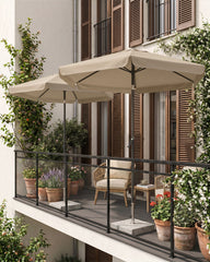Sekey Sonnenschirm Ø200 cm rund mit Kurbel & Knickfunktion – Balkon Sonnenschirm UV50+, wetterfest & stabil für Terrasse, Garten & Camping