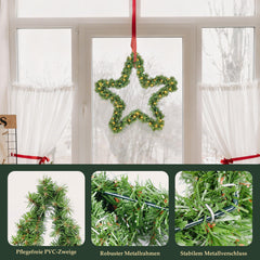 Salcar Weihnachtsstern aus PVC mit warmweißer LED-Lichterkette – 40 cm / 55 cm, mit Batteriefach & Timer, wetterfest für Innen und Außen