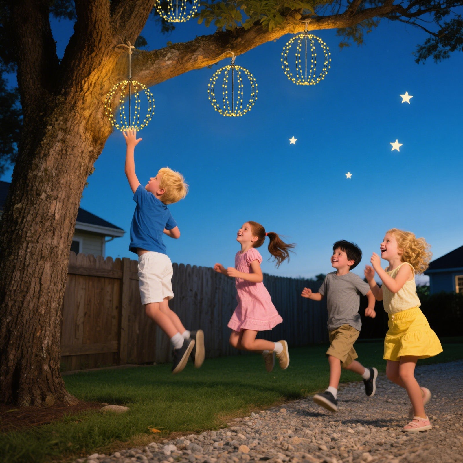 Salcar Solar LED Kugel Lichterkette warmweiß – 30 cm Ø mit 120 LEDs, 8 Modi & Fernbedienung, USB & Solar, IP44 wasserdicht, für Garten & Weihnachten Salcar