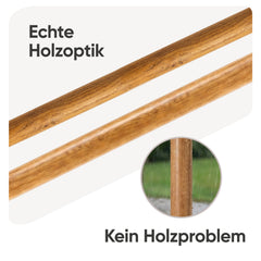 Sekey Sonnenschirm Balkon 200x125 cm rechteckig in Holzoptik – höhenverstellbar, neigbar mit Aluminium-Drehgelenk, UV50+ Polyester, Push-Up-System für Balkon, Terrasse & Garten