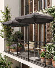 Sekey Sonnenschirm Ø200 cm rund mit Kurbel & Knickfunktion – Balkon Sonnenschirm UV50+, wetterfest & stabil für Terrasse, Garten & Camping