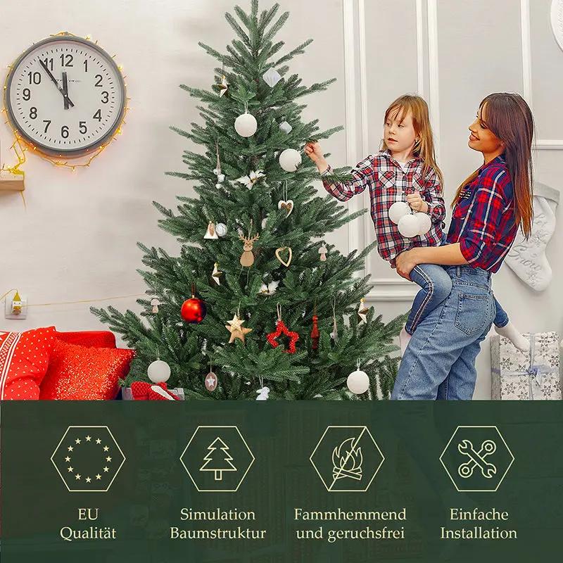 Salcar 180/210cmKünstlicher Weihnachtsbaum, Edeltanne, mit 1204/1609 PE-Zweigen und 398/658 PVC-Zweigen Salcar