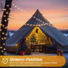Salcar LED Lichterkette mit 5m/10m/15m/20m Länge – 50–300 LEDs, Fernbedienung, 8 Modi, Timer & IP44 Wasserdicht, für Weihnachtsdeko, Party, Hochzeit, Garten – Warmweiß Salcar