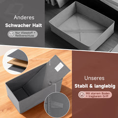 Sekey Aufbewahrungsboxen Set S 6er Stoffboxen in verschiedenen Größen | Faltbar, formstabil & ideal für Schubladen